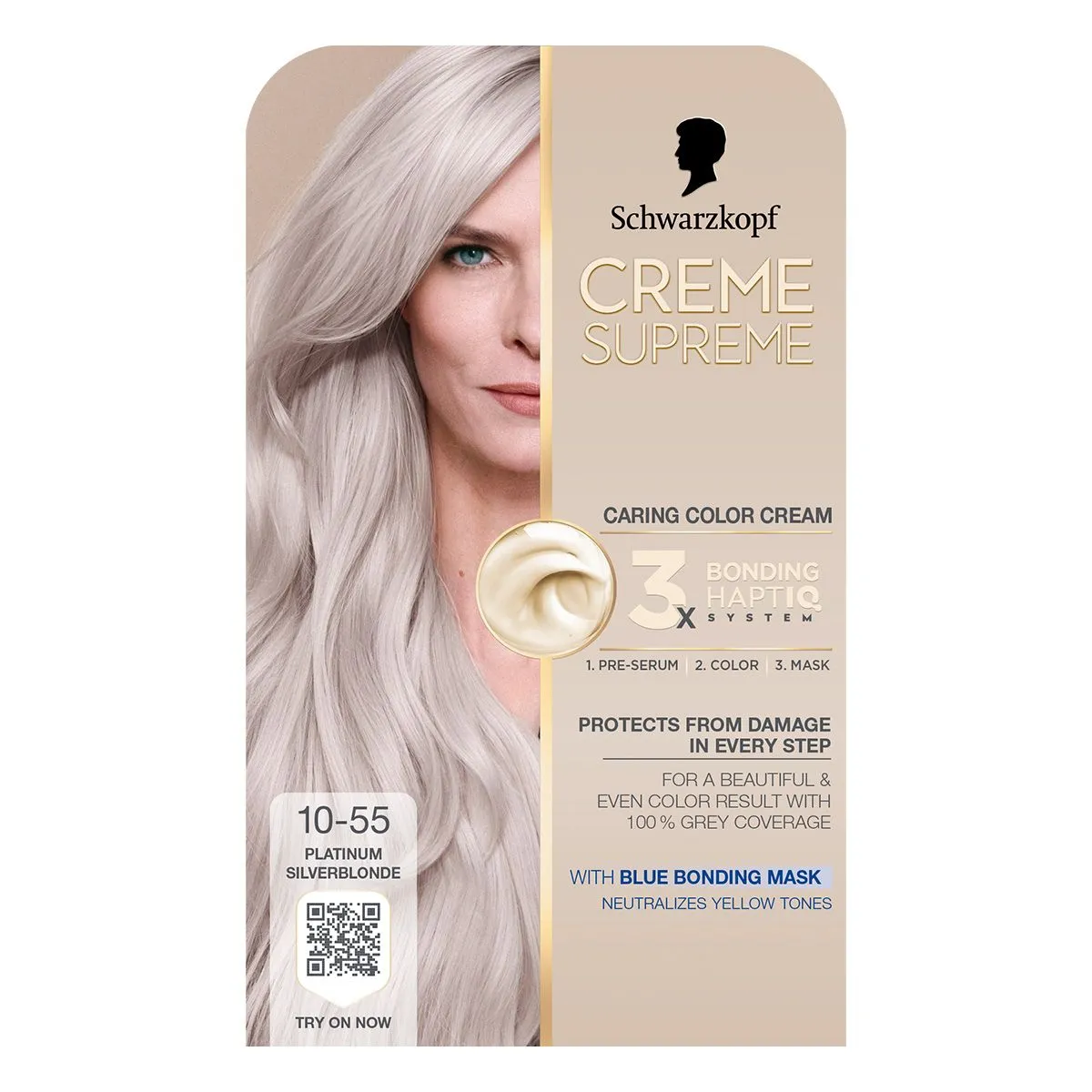 Creme Supreme 10-55 hladno srebrno plava boja za kosa