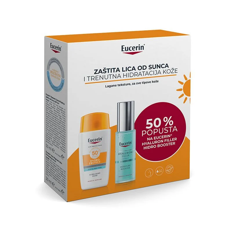 Eucerin box sun hydro protect 50ml + hyaluron hidro booster 30ml
