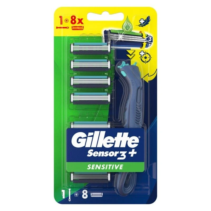 Gillette Sensor 3+ Sensitive muški brijač sa 8 dopuna