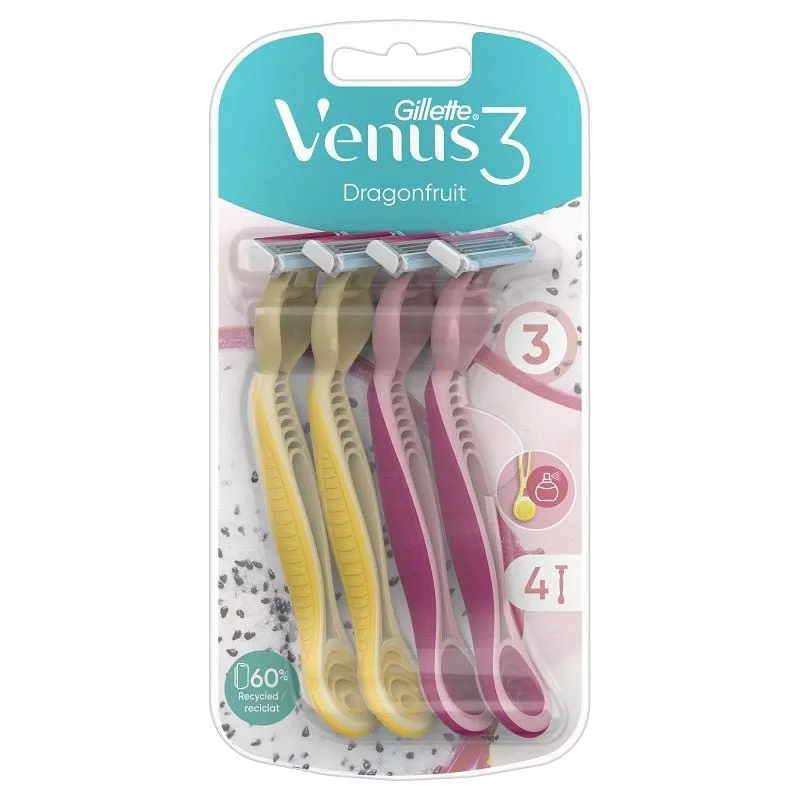 Gillette Venus 3 Dragonfruit brijač za jednokratnu upotrebu, 4 kom