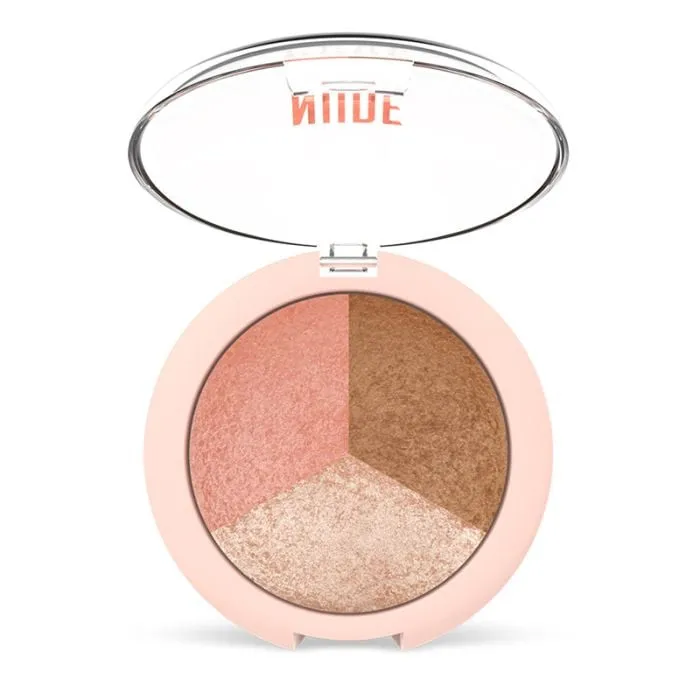 Golden Rose Nude look baked trio face