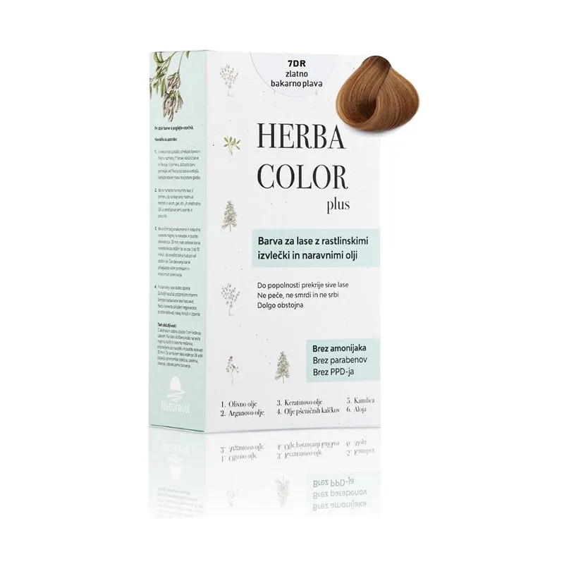 Herba Color plus 7DR zlatno bakarno plava