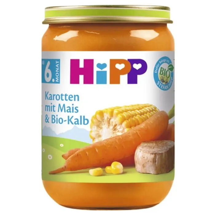 Hipp šargarepa i kukuruz šećerac sa teletinom kašica 190g