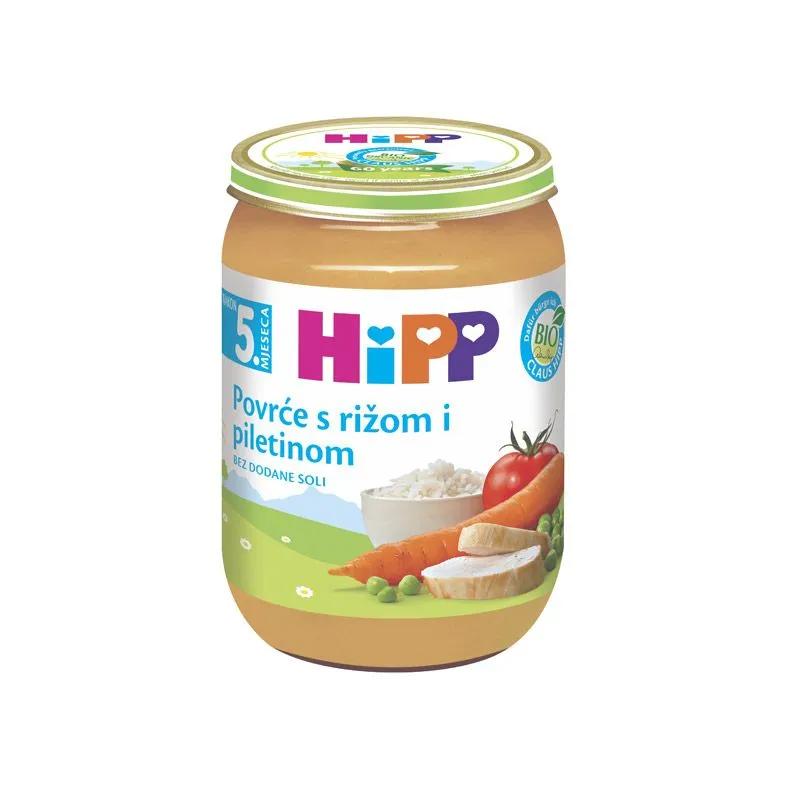 Hipp povrće sa pirinčem i piletinom kašica 190 gr