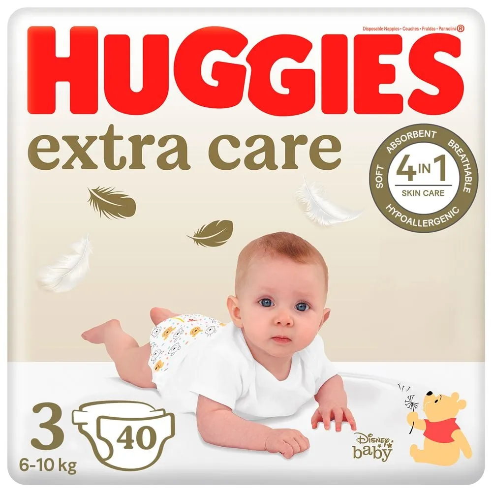 Huggies Extra Care pelene za bebe veličina 3, od 6-10kg, 40 kom