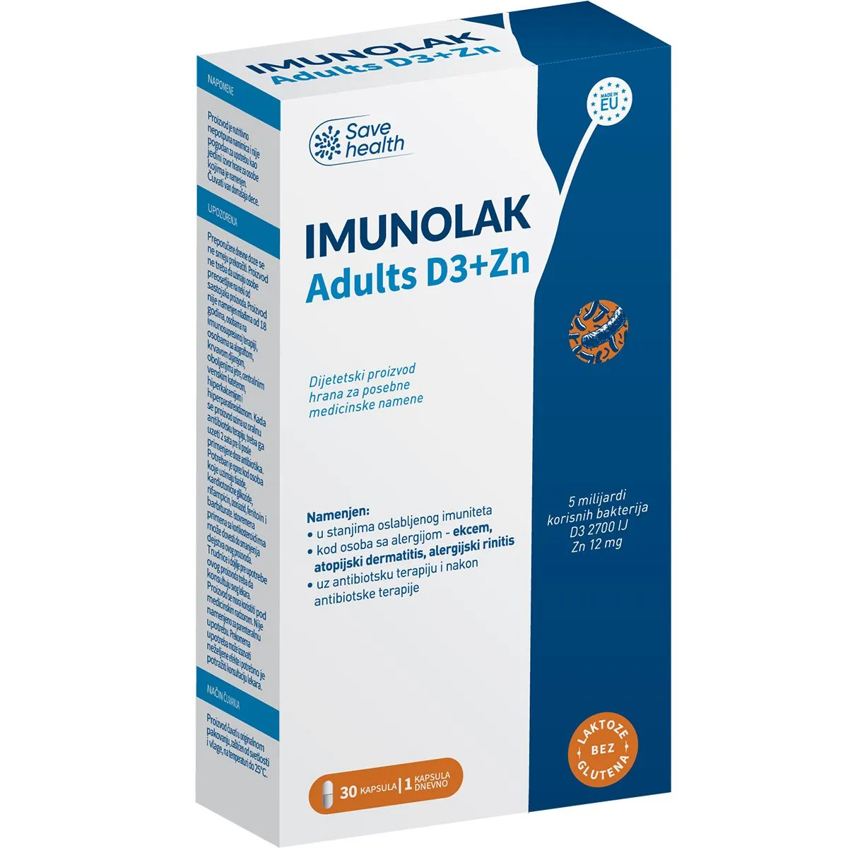 Imunolak Adults D3+Zn, 30 kaps