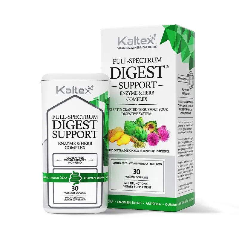 Kaltex Full-spectrum digest support enzyme & herb complex, 30 kapsula
