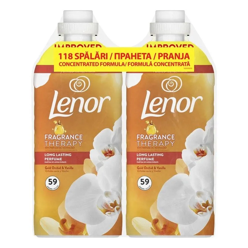 Lenor Gold Orchid & Vanilla omekšivač za veš, promo pakovanje, 2x1239ml