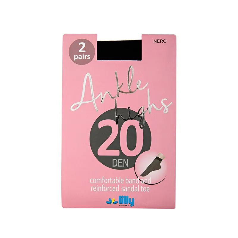 Lilly Ankle čarape Nero 2 para