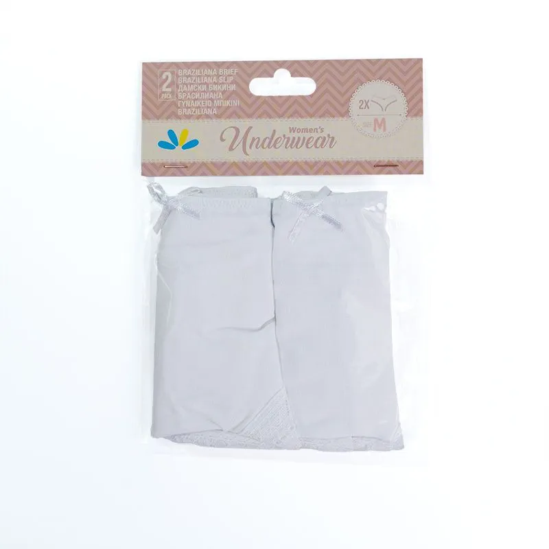 Lilly basic set gaćica brasiliana sa čipkom bele M