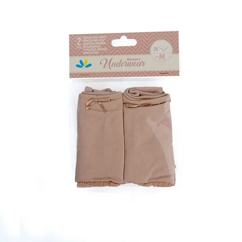 Lilly basic set gaćica brasiliana sa čipkom natur M