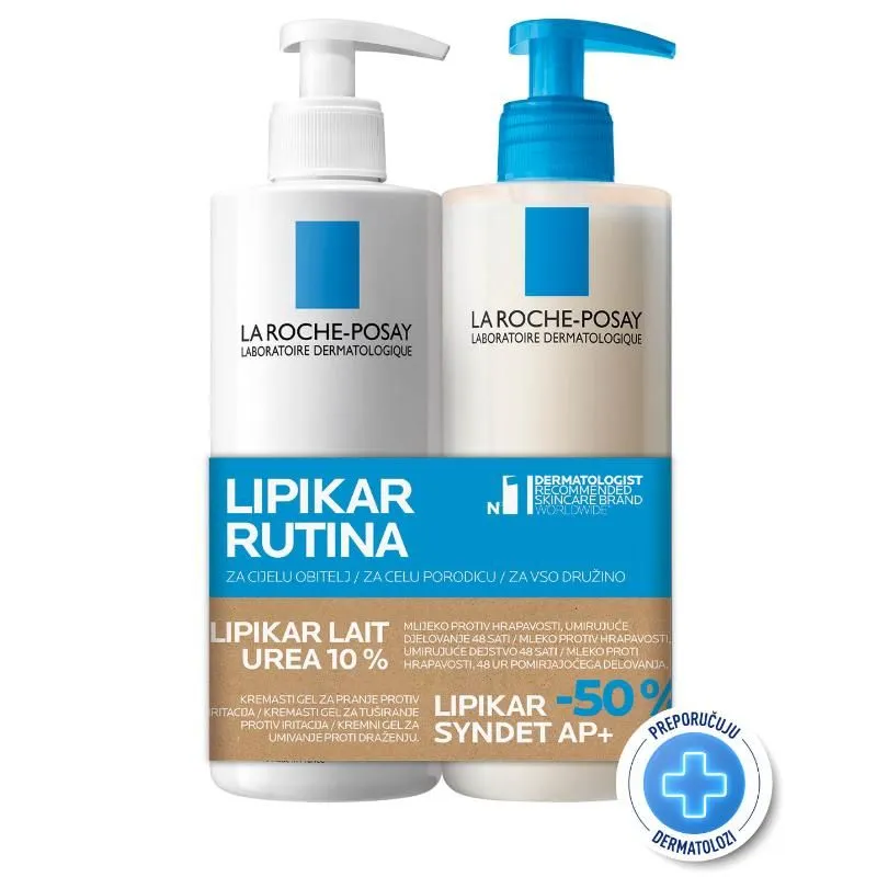 LRP lipikar urea 10% 400 ml + syndet ap+ 400 ml-50%