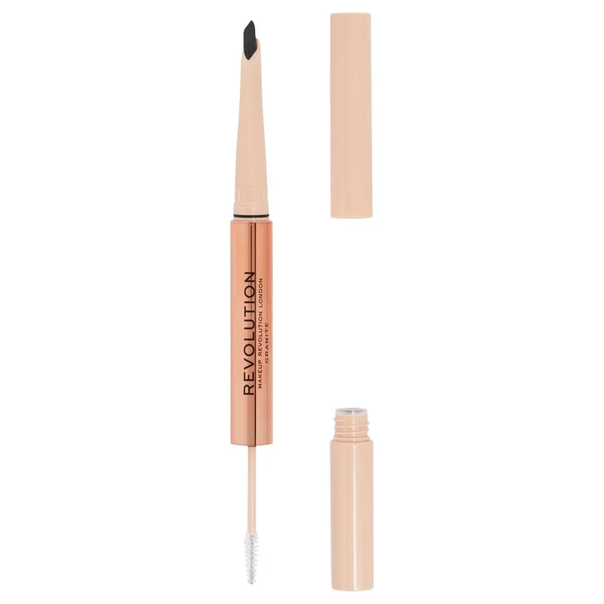 Makeup Revolution fluffy brow duo olovka i gel za obrve 2 u 1 granite 0.12g+1ml