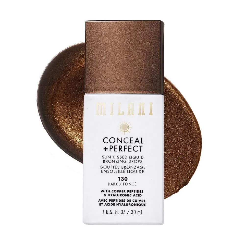 Milani Conceal + perfect sun kissed liquid bronzing drops 130 dark