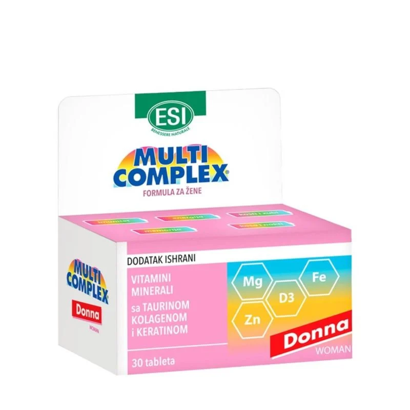 Esi Multicomplex Donna vitamini + minerali + taurin + kolagen + keratin 30 tableta