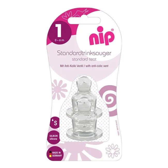 Nip cucla sa ventilom protiv grčeva, silikon 1S, 2 kom