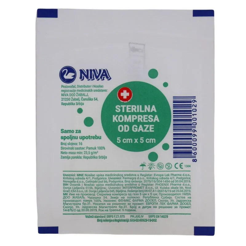 Niva sterilna kompresa 5cm x 5cm