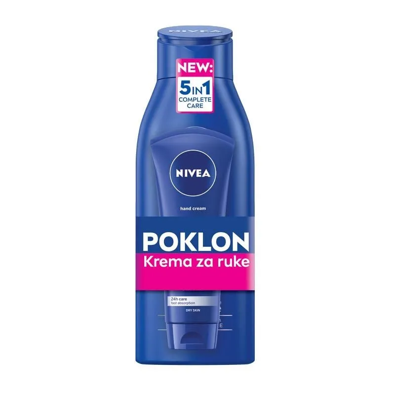 Nivea mleko za telo 400ml+krema za ruke 100ml gratis