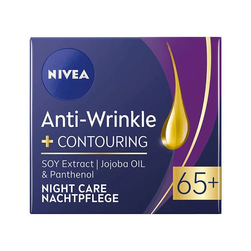NIVEA Noćna krema protiv bora za poboljšanje kontura lica 65+ 50ml