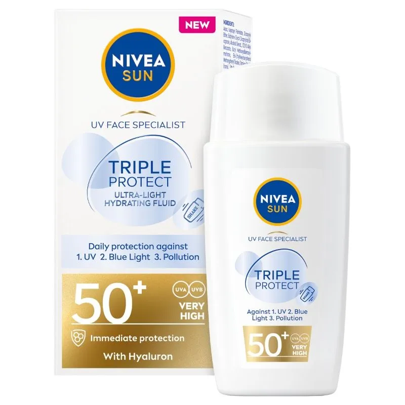 Nivea sun Triple protect ultra lagani fluid za zaštitu kože lica od sunca SPF50+ 40 ml