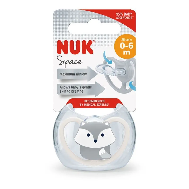 Nuk silikonska varalica Space 0-6 m u higijenskoj kutijici