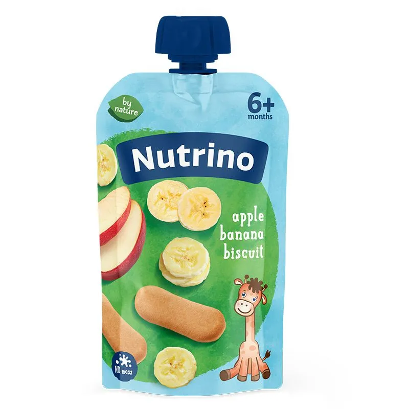 Nutrino voćni pire 6+ jabuka, banana, keks 100g