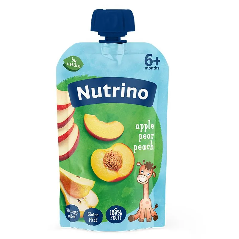 Nutrino voćni pire 6+ jabuka, kruška, breskva 100g