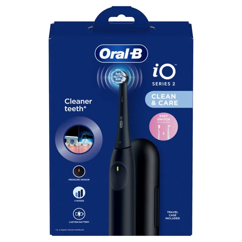 Oral-B iO 2 električna četkica za zube, 1 glava, putni set, crna