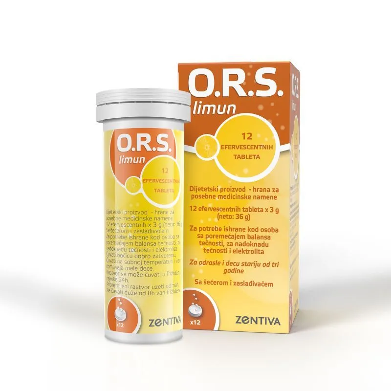 O.R.S limun, šumeće tabl.za rehidrataciju, 12 kom