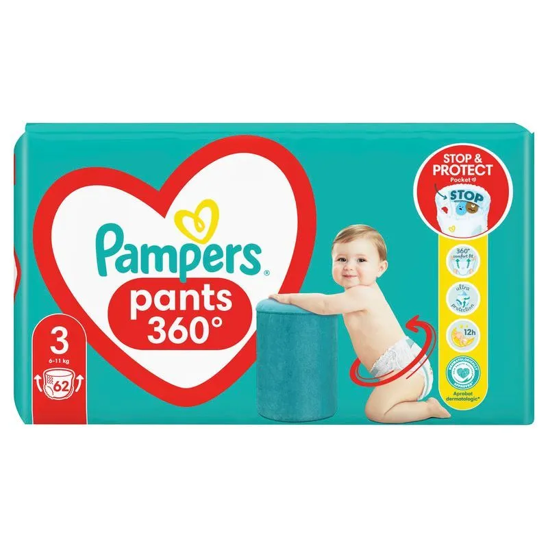 Pampers pants pelene JP 3 midi 6-11kg, 62kom