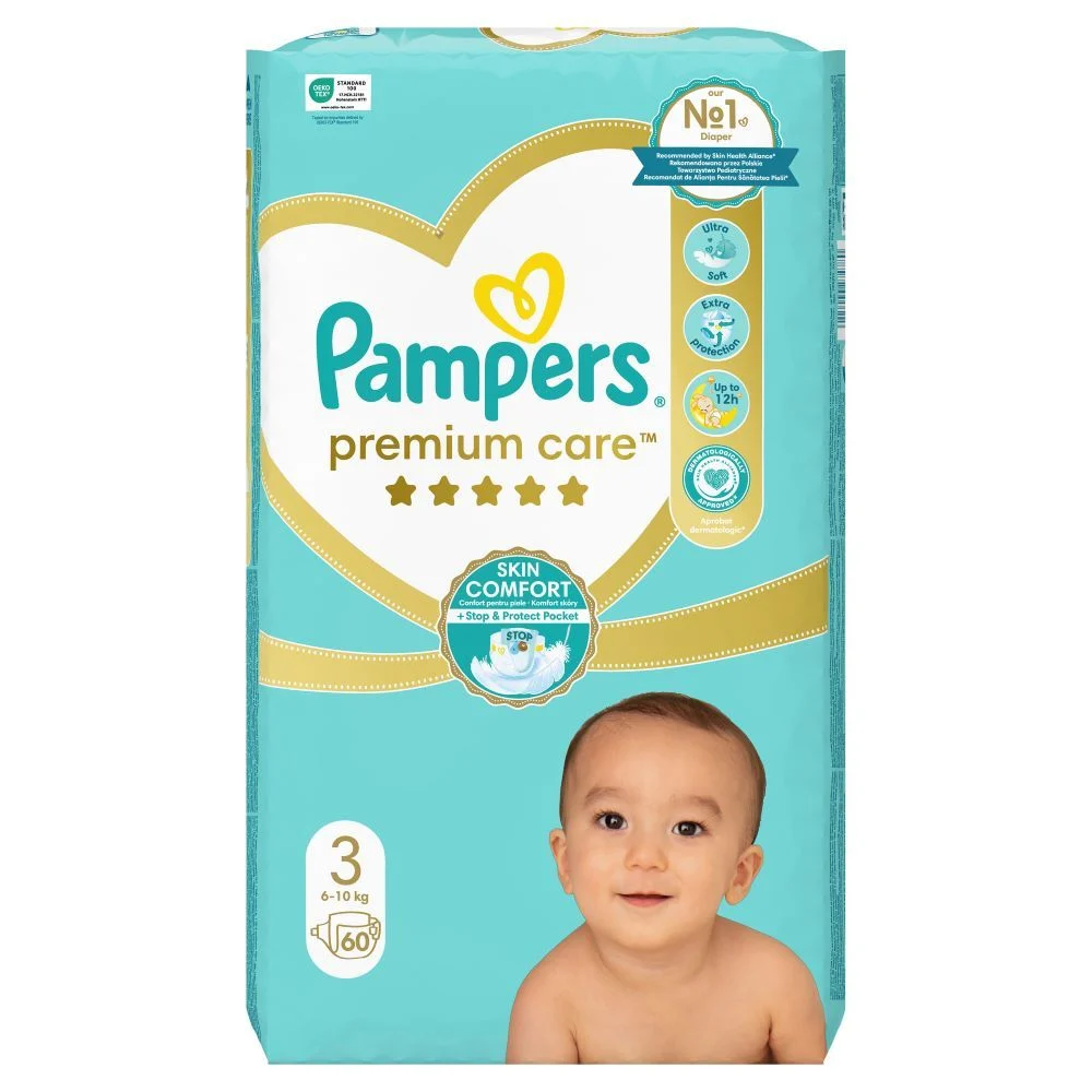 Pampers Premium Care, Veličina 3, (5-9kg), 60 komada