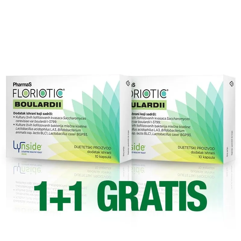 PharmaS Floriotic® Boulardii, 10 kapsula 1+1 gratis