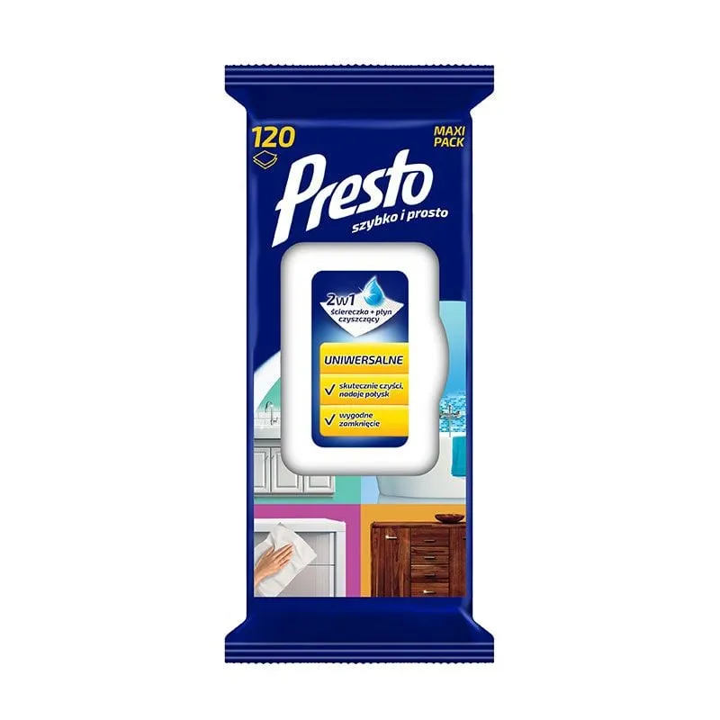 Presto univerzalne vlažne maramice za čišćenje 120 komada