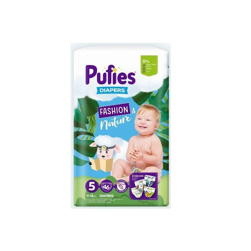 Pufies Fashion&Nature Maxi pack junior pelene 46 kom 5 (11-16kg)