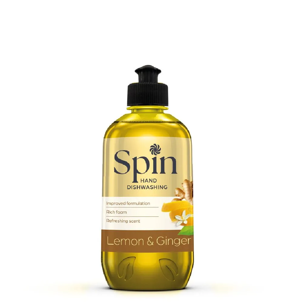 Spin Lemon &amp; Ginger tečnost za pranje sudova 500ml