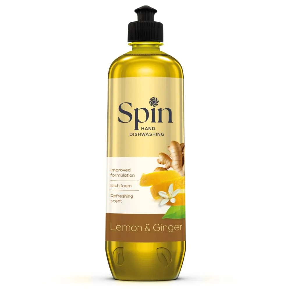 Spin Lemon &amp; Ginger tečnost za pranje sudova 800ml