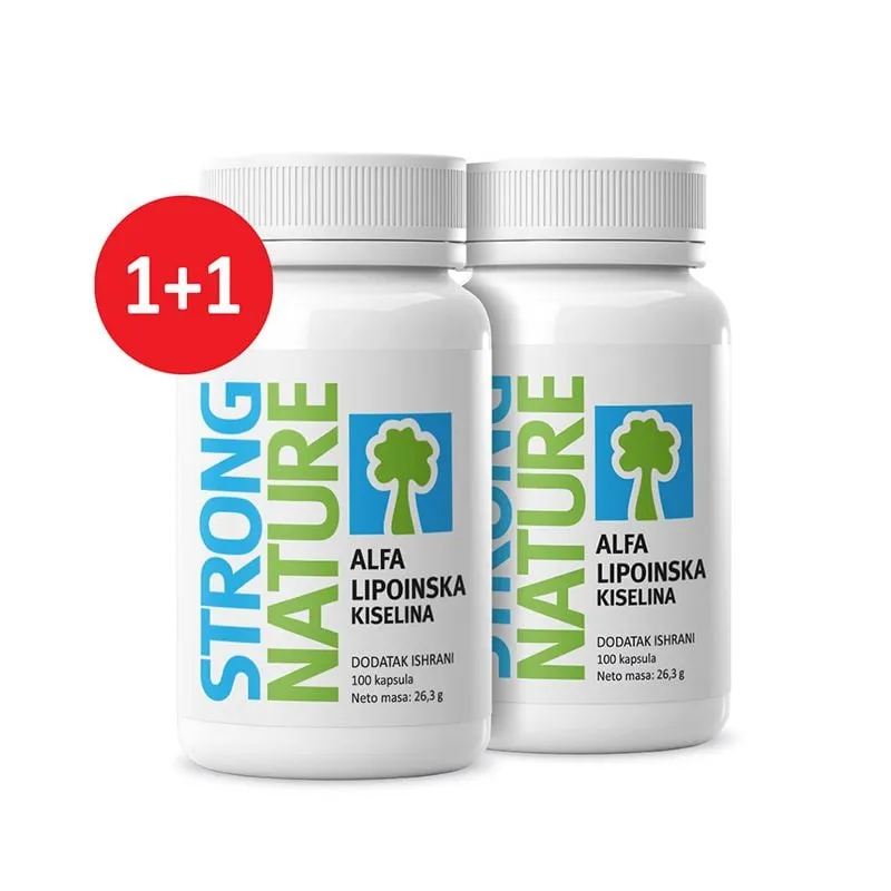 Strong Nature Paket Alfalipoinska kiselina megapack , 200 mg, 100 kapsula, 1+1