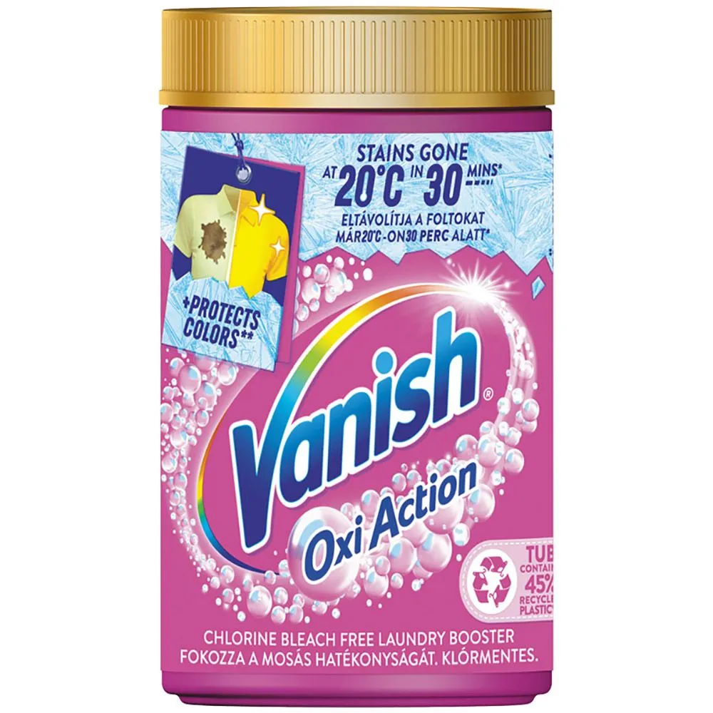 Vanish Oxi Action prašak za fleke pink 970g
