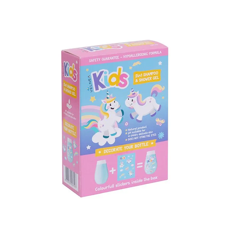 Velnea Kids 2u1 kupka sa stikerima - jednorog,  200ml