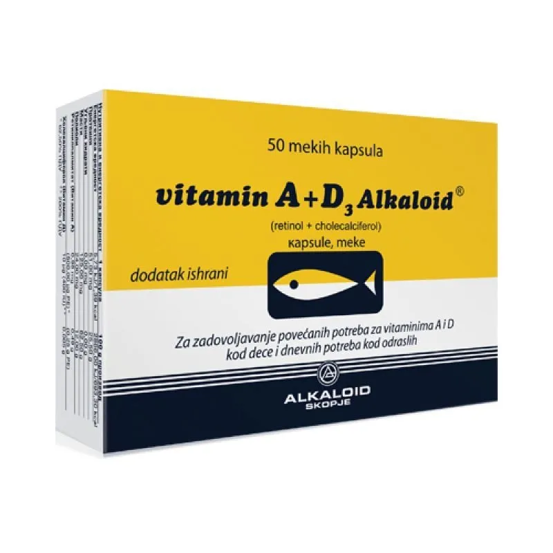 Vitamin A+ D3 Alkaloid 50 kapsula
