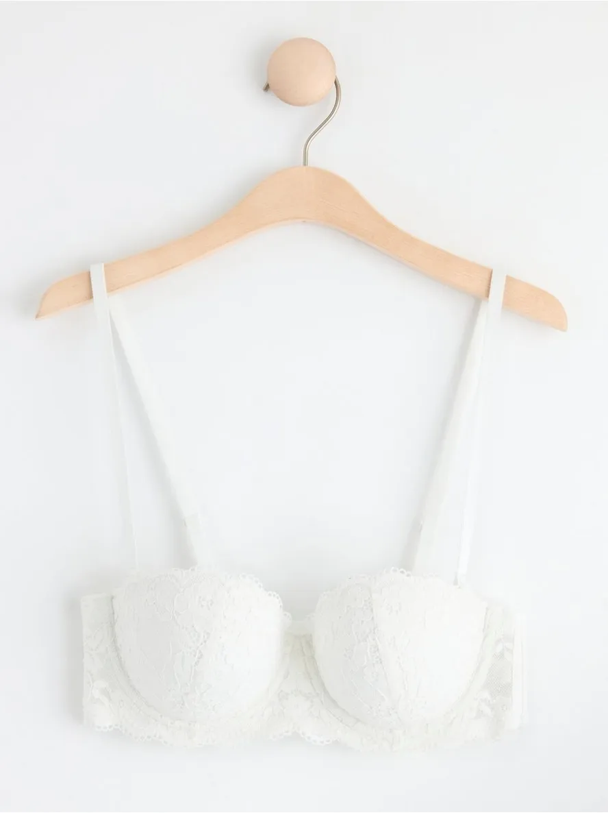Brushalter – Björk strapless balconette bra with lace