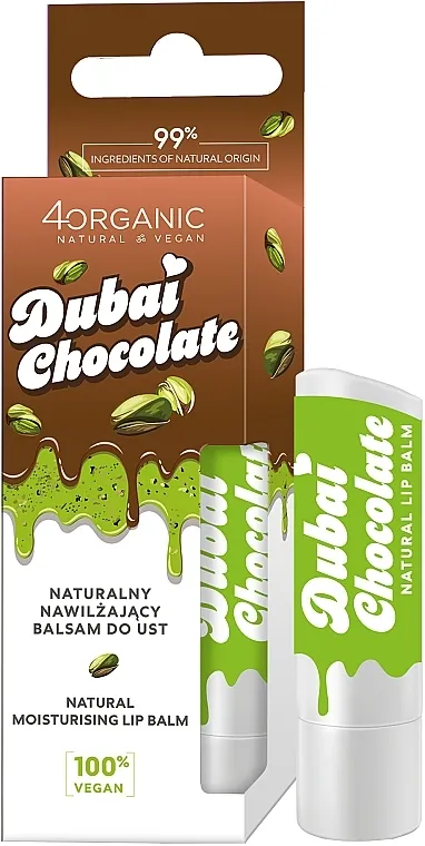 4Organic Balzam za usne Dubaijska čokolada