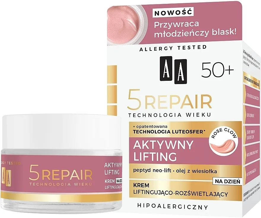 AA Age Technology 5 Active Lifting Day Cream 50+ Posvjetljujuća dnevna krema za lice