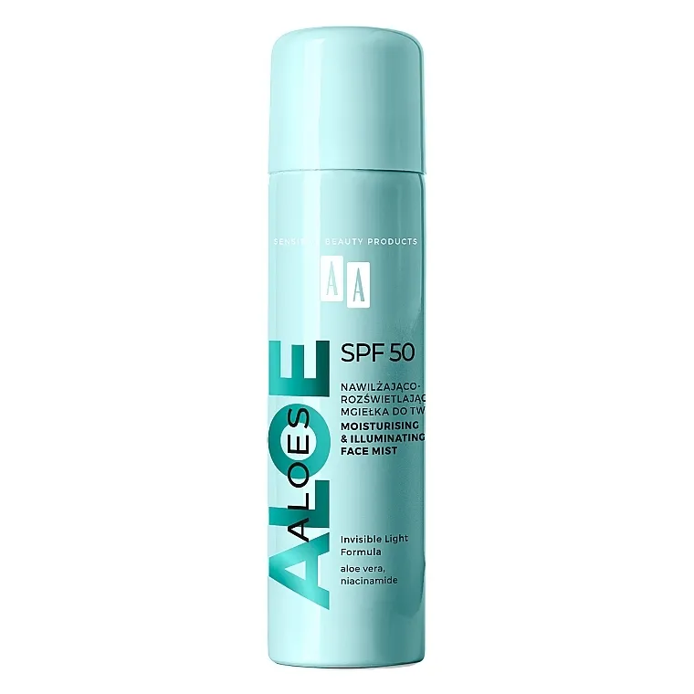 AA Aloes SPF50 Moisturizing Illuminating Face Mist Hidratantna i osvetljavajuća maglica za lice SPF50
