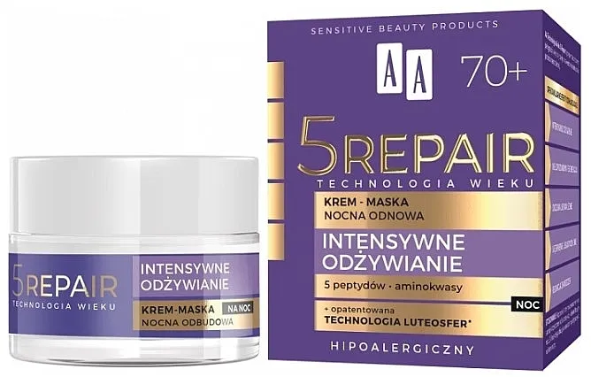 AA Cosmetics Age Technology 5 Repair 70+ Noćna krem-maska za lice