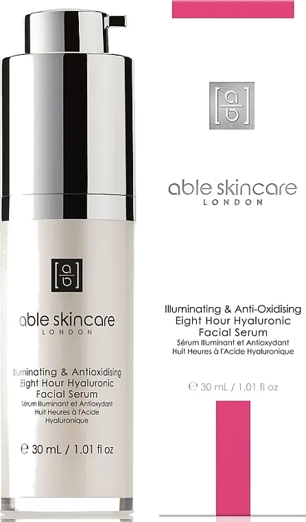 Able Skincare Illuminating &amp; Antioxidising Eight Hour Hyaluronic Facial Serum Serum za lice protiv hiperpigmentacije