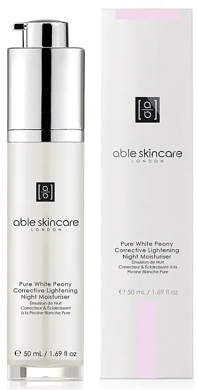 Able Skincare Lightening Activ Pure White Peony Corrective Lightening Night Moisturiser Emulzija za lice