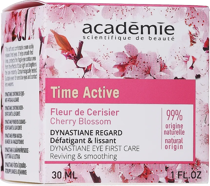Academie Time Active Cherry Blossom Dynastiane Eye First Care Krema za područje oko očiju s učinkom zaglađivanja
