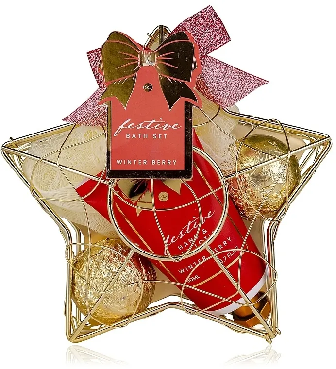 Accentra Festive Bath Set Winter Berry (h/b/lot/50ml + b/fizzer/2x40g + washcloth)