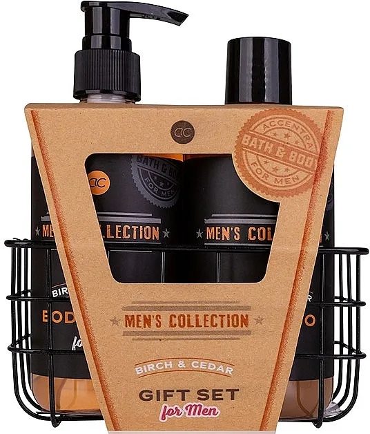 Accentra Men's Collection Birch &amp; Cedar Gift Set (sh/gel/300ml+shampoo/300ml+acc/1pcs)